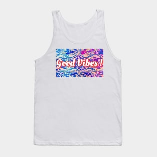 Good Vibes / Blue - Pink Abstract Tank Top